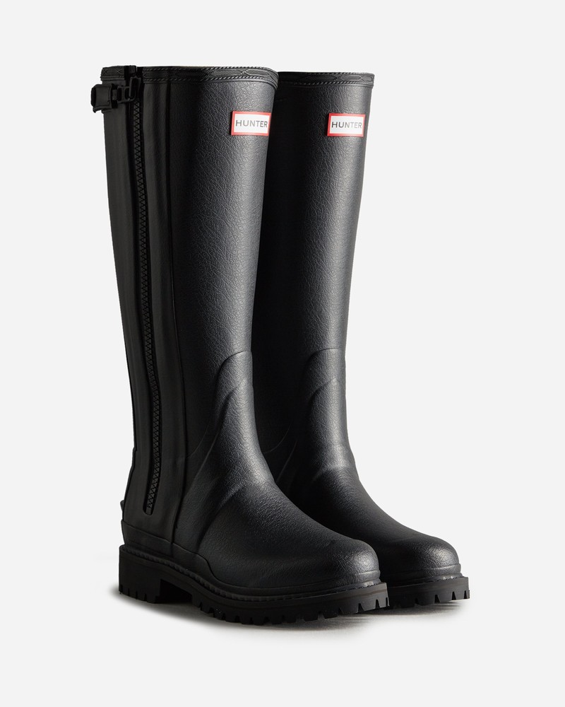 Botas Wellington Hunter Balmoral Commando Rubber Zip Tall Feminino Pretas | 689781726