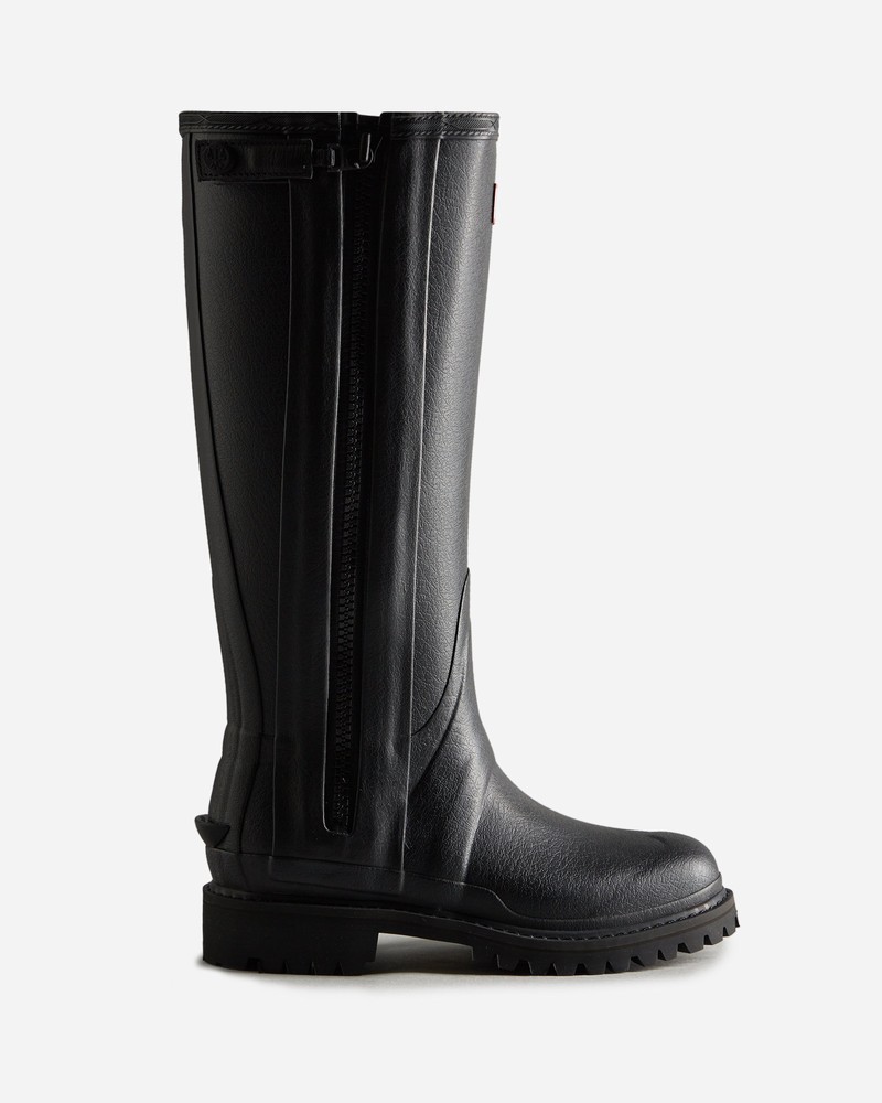 Botas Wellington Hunter Balmoral Commando Rubber Zip Tall Feminino Pretas | 689781726