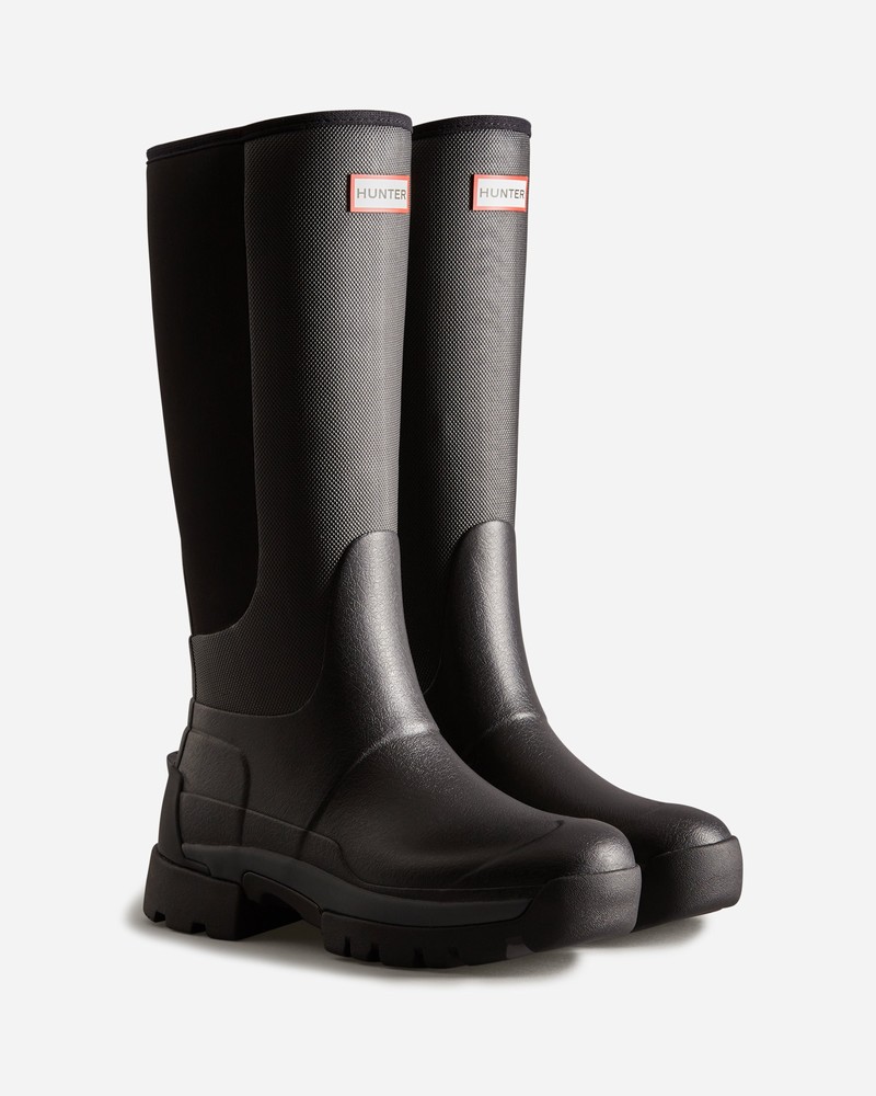 Botas Wellington Hunter Balmoral Field Hybrid Tall Feminino Pretas | 819177526