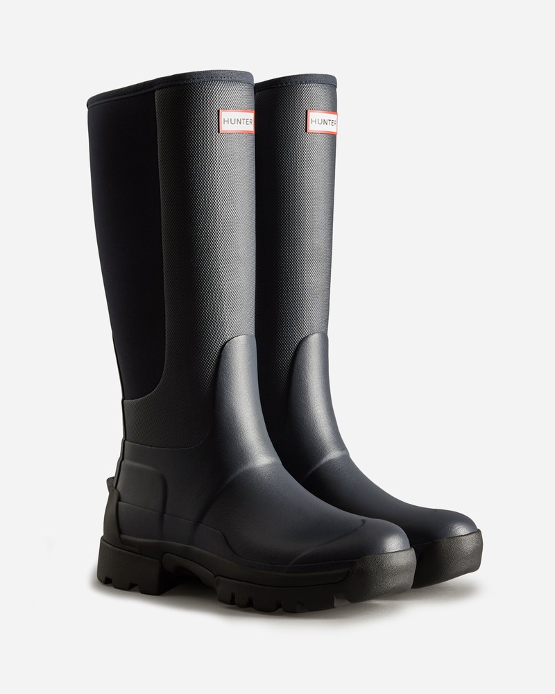 Botas Wellington Hunter Balmoral Field Hybrid Tall Feminino Pretas | 313712322
