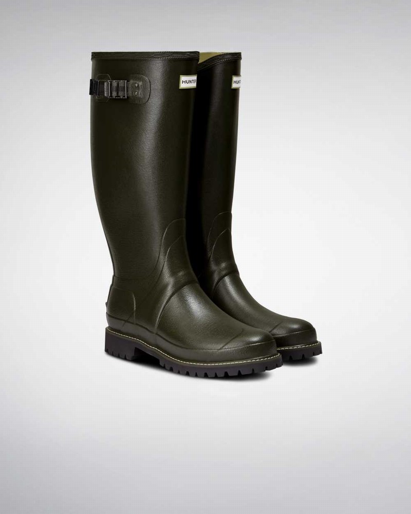 Botas Wellington Hunter Balmoral Wide Fit Masculino Verde Oliva | 805141301