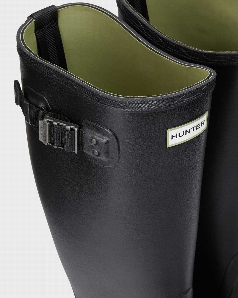 Botas Wellington Hunter Balmoral Wide Fit Masculino Pretas | 209090627