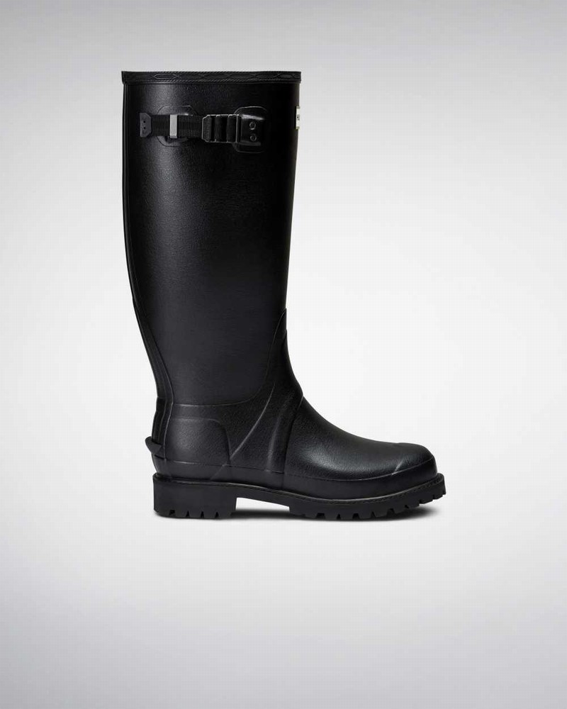 Botas Wellington Hunter Balmoral Wide Fit Masculino Pretas | 209090627