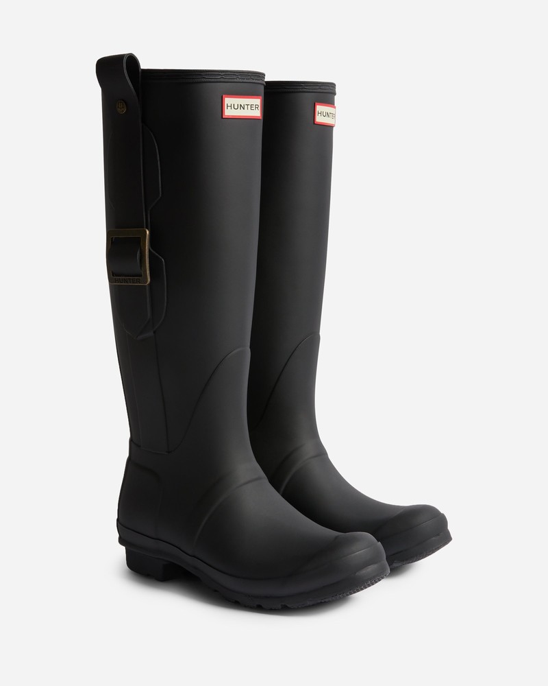 Botas Wellington Hunter Exaggerated Buckle Tall Feminino Pretas | 735781989