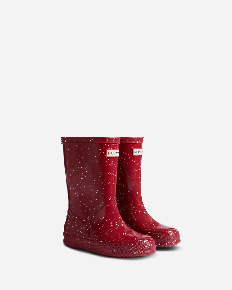 Botas Wellington Hunter Giant Glitter Criança Bordeaux | 86228012