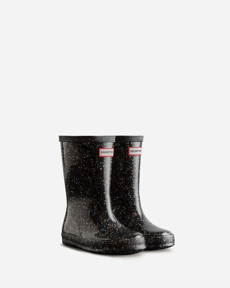 Botas Wellington Hunter Giant Glitter Criança Pretas | 570878363