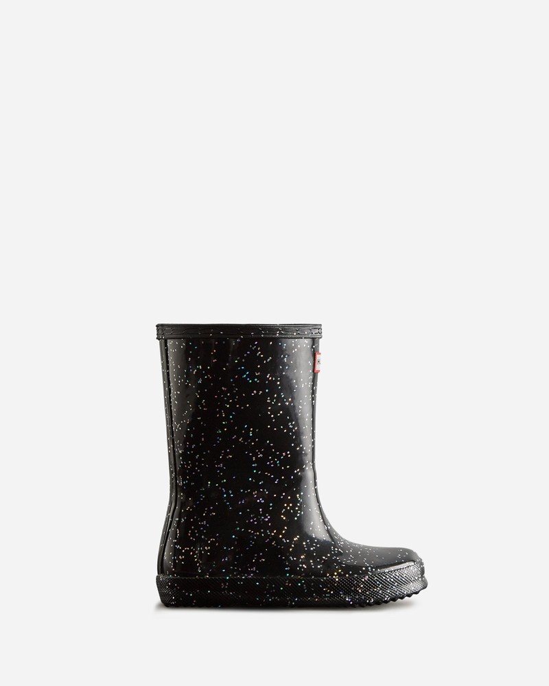 Botas Wellington Hunter Giant Glitter Criança Pretas | 570878363