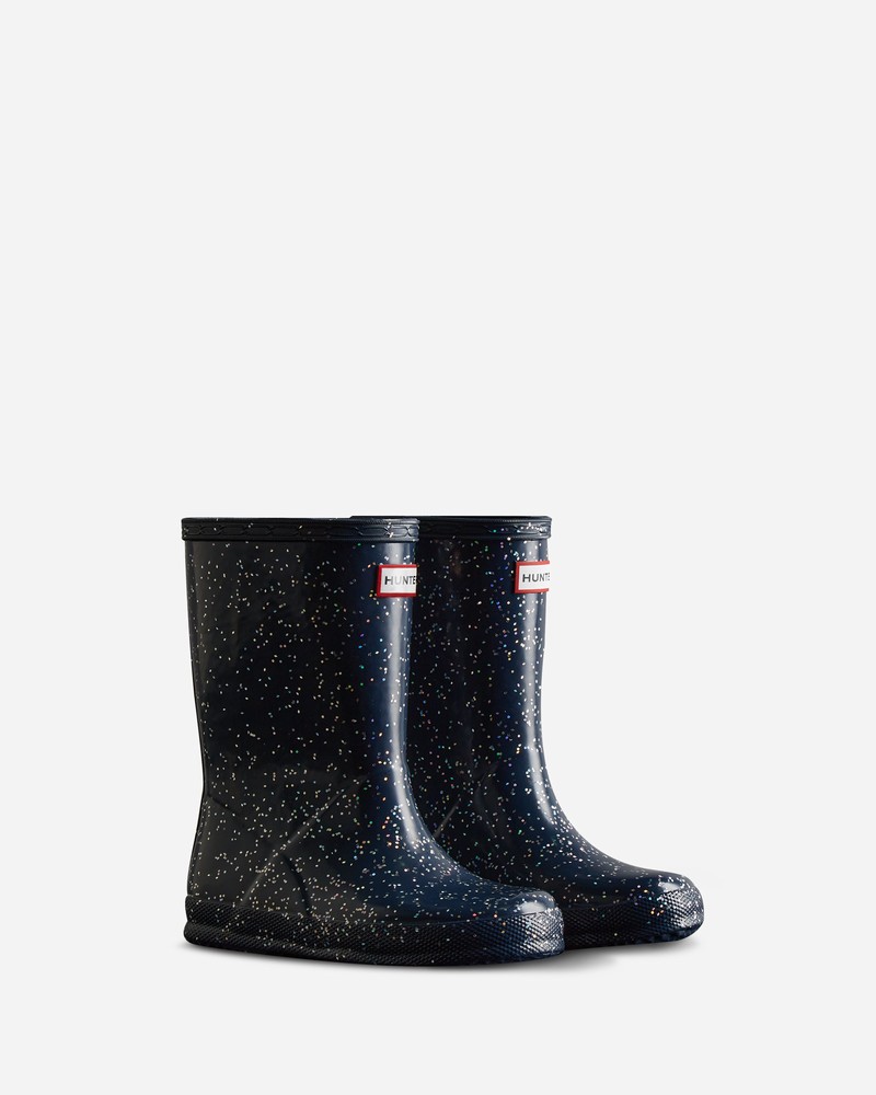Botas Wellington Hunter Giant Glitter Criança Azul Marinho | 167516439