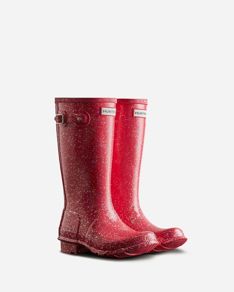 Botas Wellington Hunter Giant Glitter Criança Vermelhas | 573609020