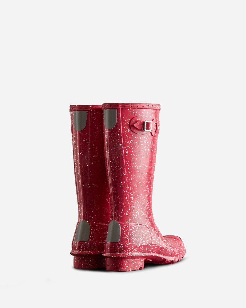 Botas Wellington Hunter Giant Glitter Criança Vermelhas | 573609020