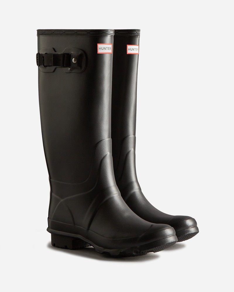Botas Wellington Hunter Huntress Wide Leg Feminino Pretas | 754670876
