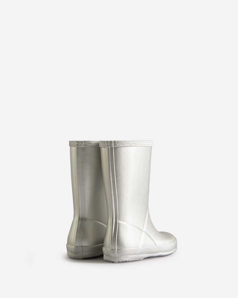 Botas Wellington Hunter Metallic Criança Prateadas | 691022455