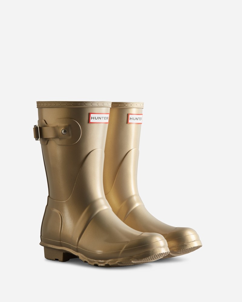 Botas Wellington Hunter Nebula Short Feminino Douradas | 663883215