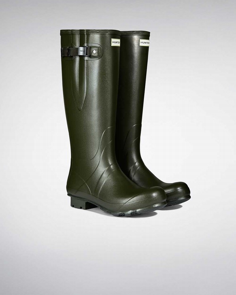 Botas Wellington Hunter Norris Field Side Adjustable Neoprene Lined Masculino Verde Oliva | 705853691