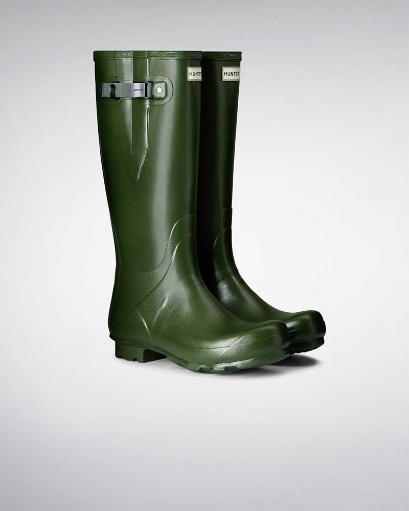 Botas Wellington Hunter Norris Field Side Adjustable Masculino Verdes | 503686760