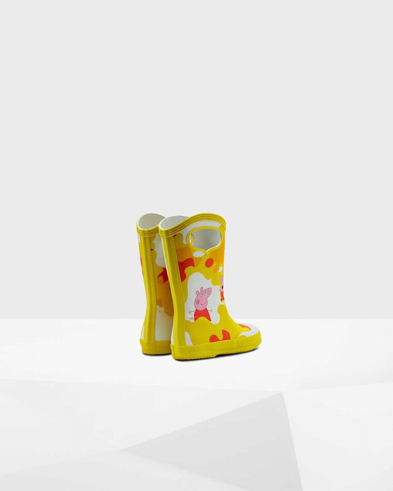 Botas Wellington Hunter Original First Peppa Pig Grab Handle Criança Amarelas | 878552744