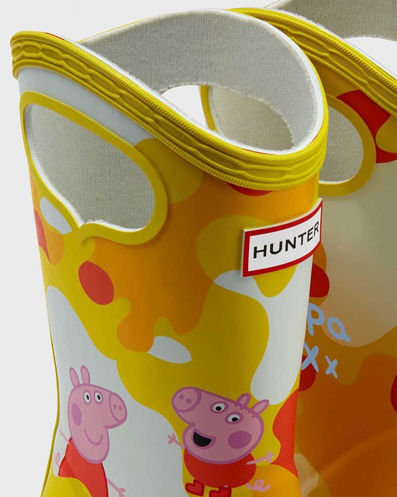 Botas Wellington Hunter Original First Peppa Pig Grab Handle Criança Amarelas | 878552744