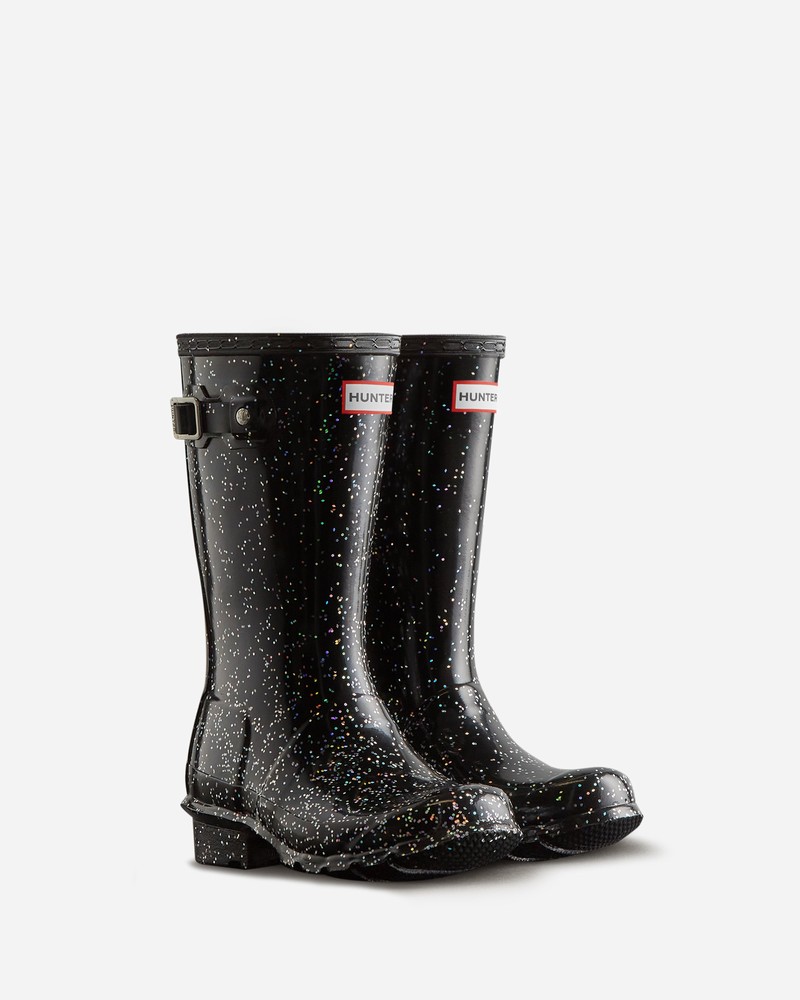 Botas Wellington Hunter Original Glitter Criança Pretas | 402260084