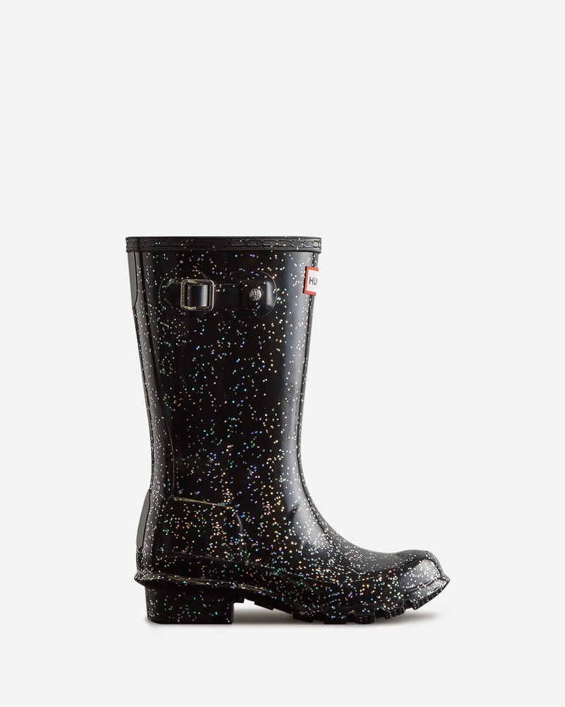 Botas Wellington Hunter Original Glitter Criança Pretas | 402260084