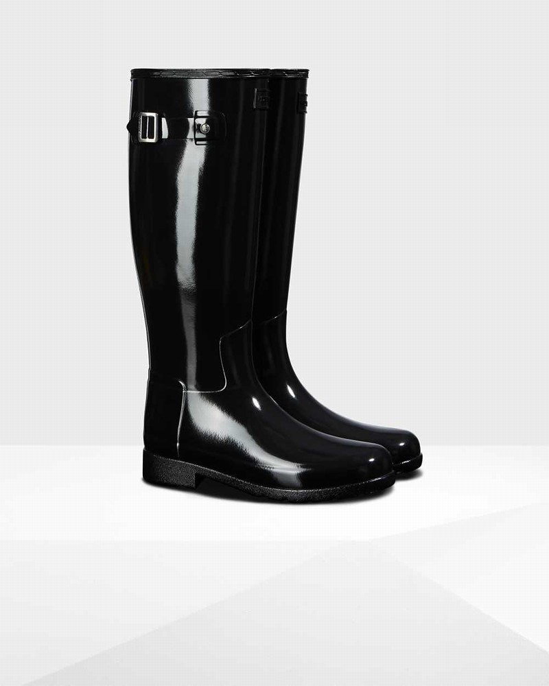 Botas Wellington Hunter Original Refined Tall Feminino Pretas | 178336251