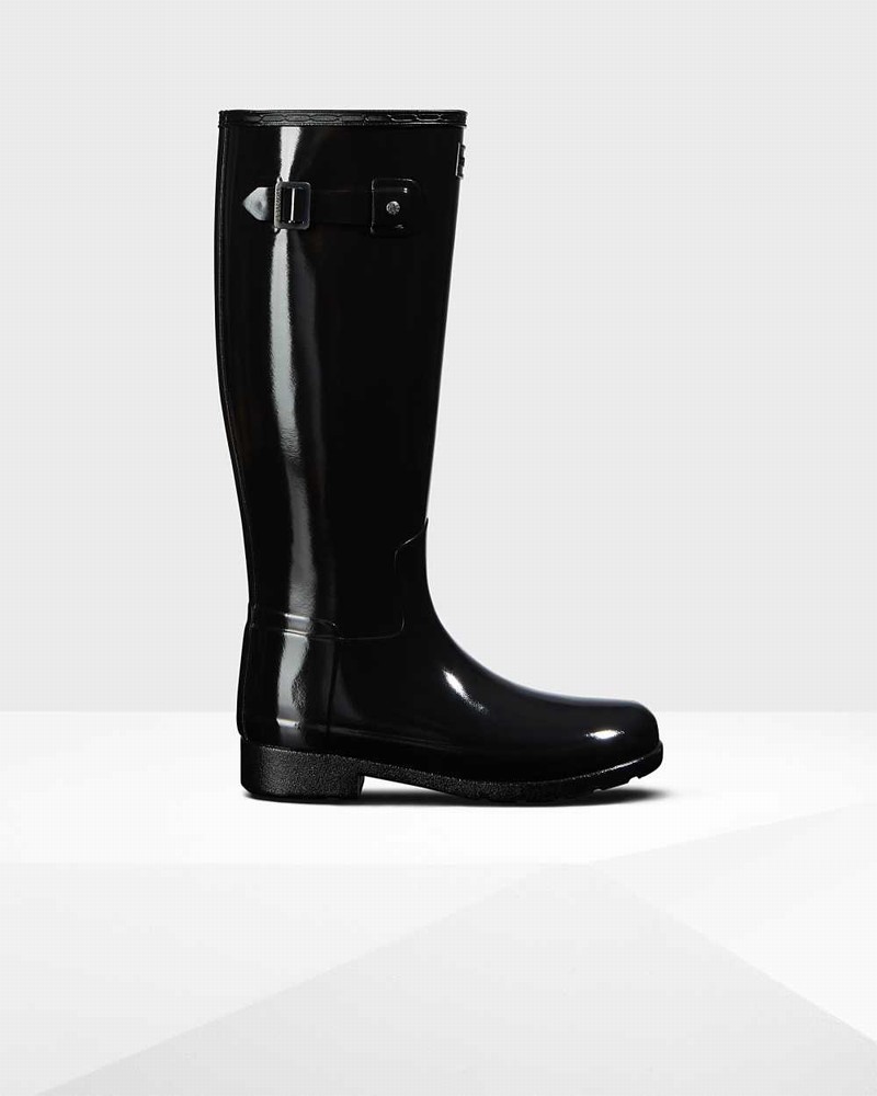 Botas Wellington Hunter Original Refined Tall Feminino Pretas | 178336251