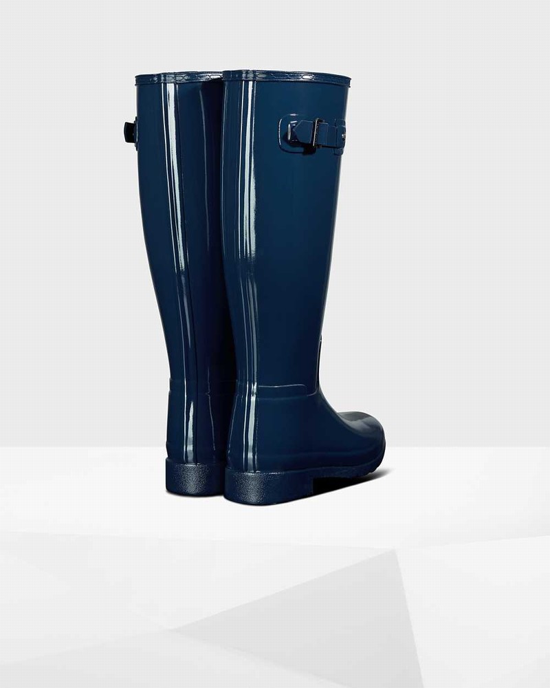 Botas Wellington Hunter Original Refined Tall Feminino Azuis | 967482703