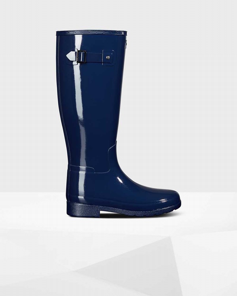 Botas Wellington Hunter Original Refined Tall Feminino Azuis | 967482703