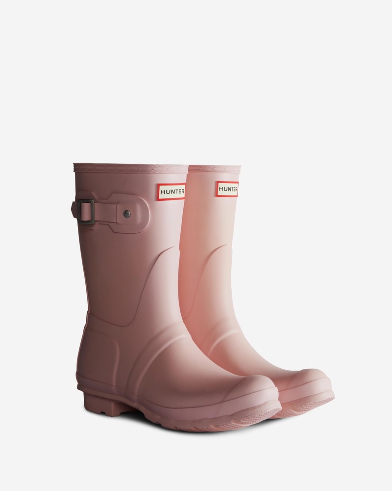 Botas Wellington Hunter Original Short Feminino Rosa | 617534987