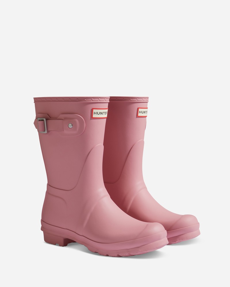 Botas Wellington Hunter Original Short Feminino Rosa | 258977664