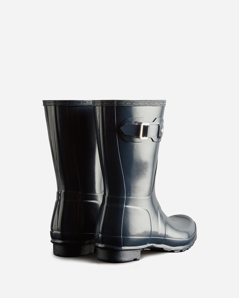 Botas Wellington Hunter Original Short Gloss Feminino Azul Marinho | 6254116