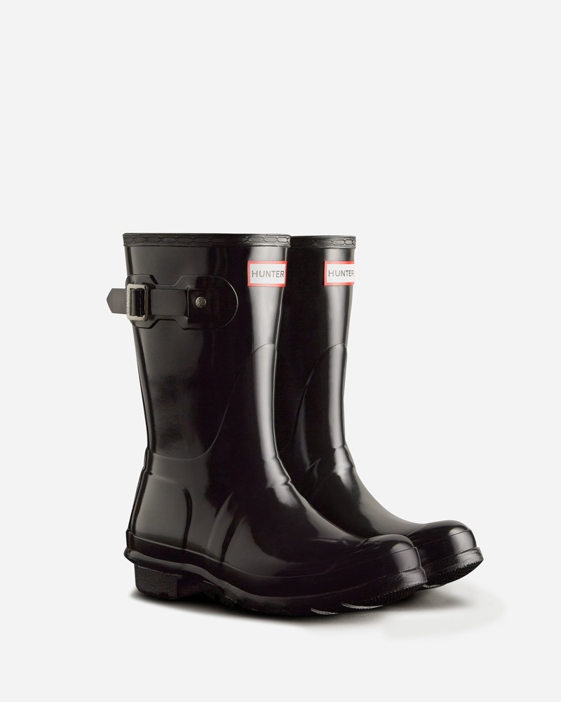 Botas Wellington Hunter Original Short Gloss Feminino Pretas | 867905437