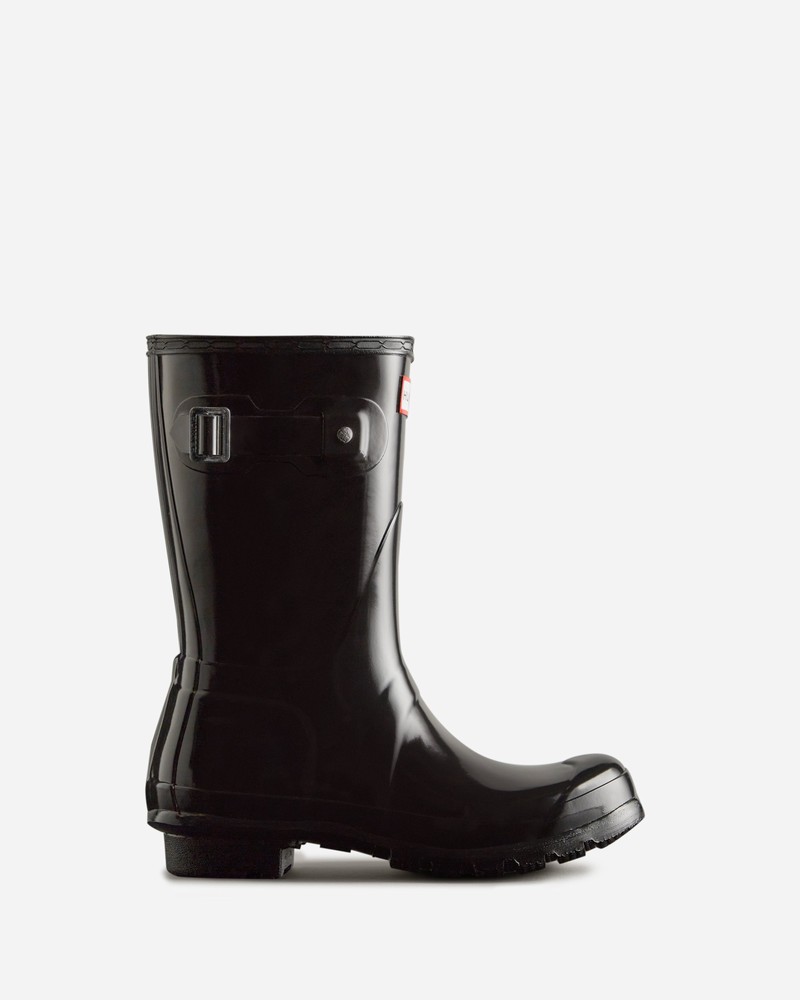 Botas Wellington Hunter Original Short Gloss Feminino Pretas | 867905437