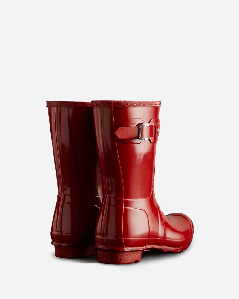 Botas Wellington Hunter Original Short Gloss Feminino Vermelhas | 121585637