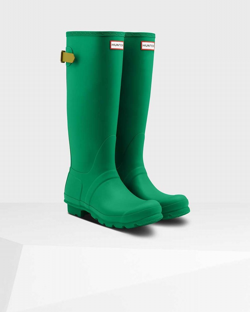 Botas Wellington Hunter Original Tall Back Adjustable Feminino Verdes | 903299022