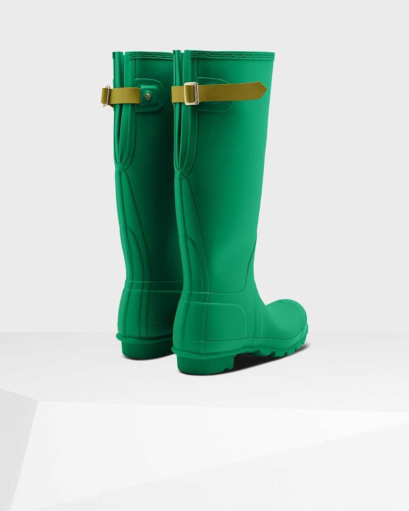 Botas Wellington Hunter Original Tall Back Adjustable Feminino Verdes | 903299022