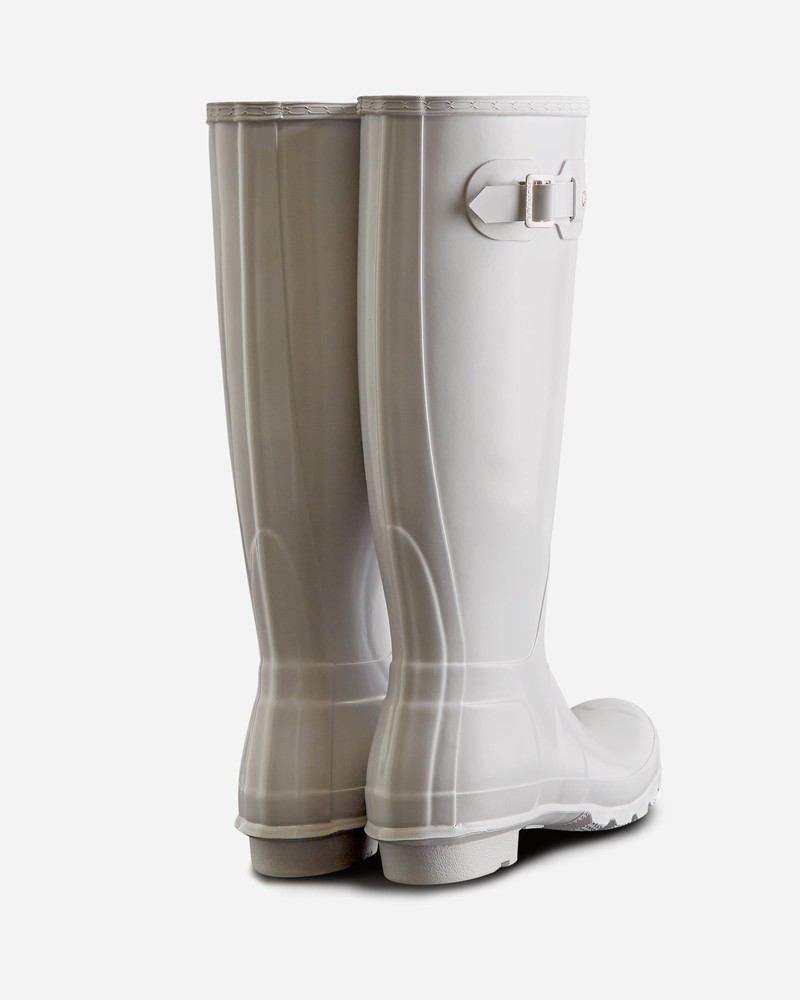 Botas Wellington Hunter Original Tall Gloss Feminino Branco | 499681268