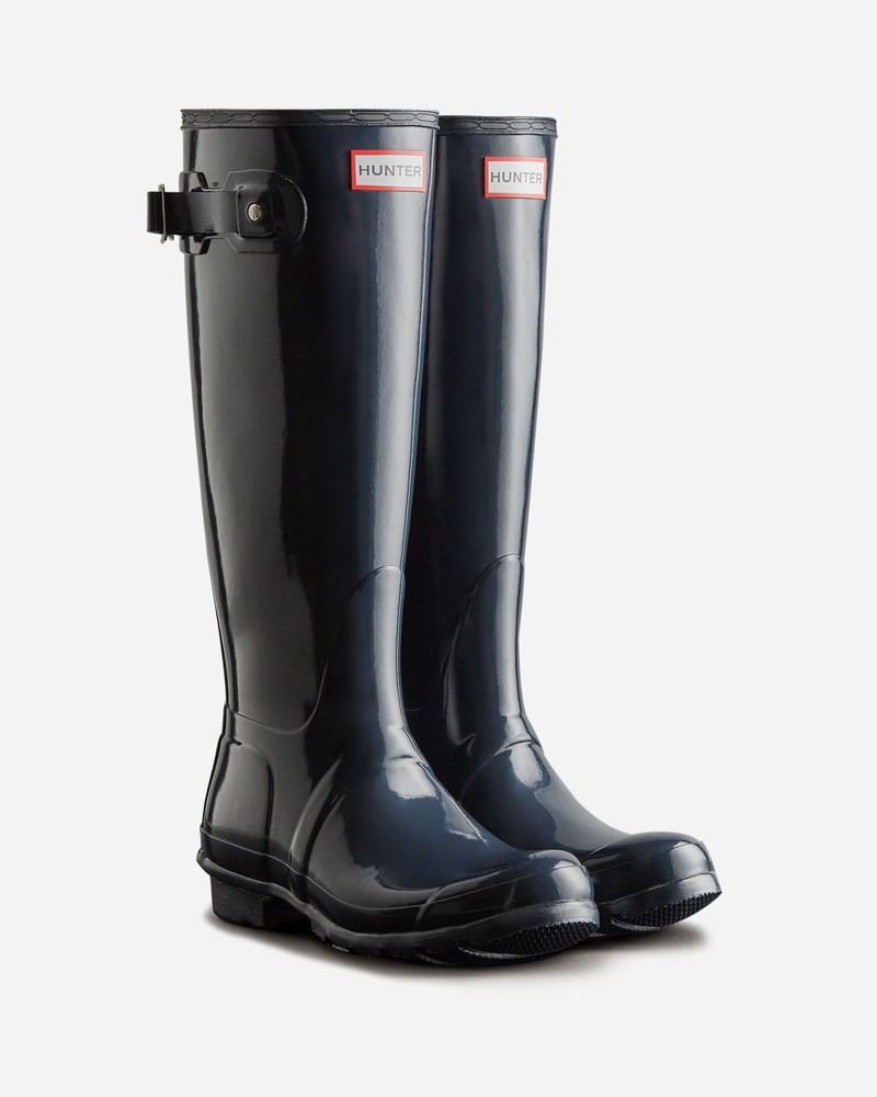 Botas Wellington Hunter Original Tall Gloss Feminino Azul Marinho | 5142472