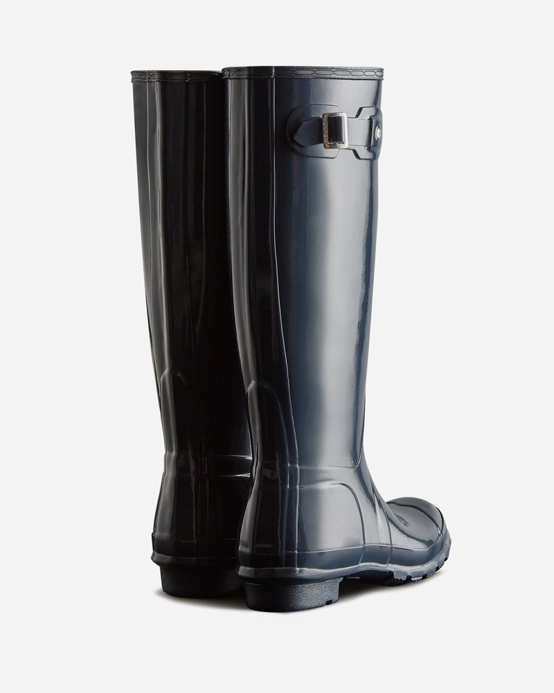 Botas Wellington Hunter Original Tall Gloss Feminino Azul Marinho | 5142472
