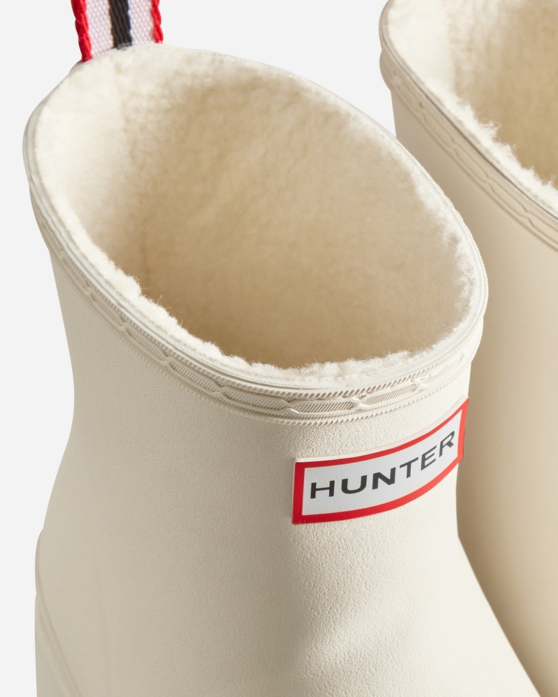 Botas Wellington Hunter Play Shearling Insulated Short Feminino Branco | 309302021