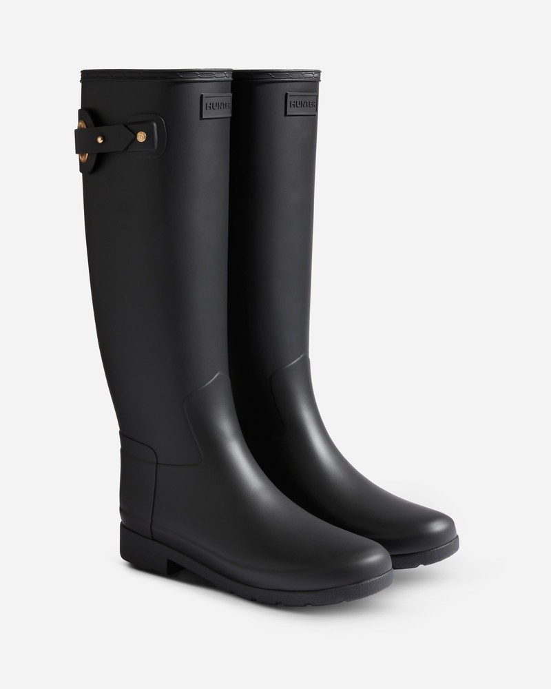 Botas Wellington Hunter Refined Slim Fit Tall Eyelet Buckle Feminino Pretas | 665547628