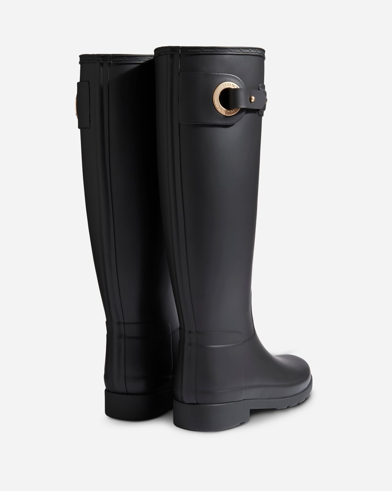 Botas Wellington Hunter Refined Slim Fit Tall Eyelet Buckle Feminino Pretas | 665547628