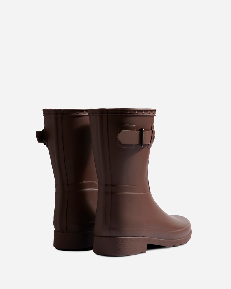 Botas Wellington Hunter Refined Slim Fit Short Feminino Marrom | 518776564
