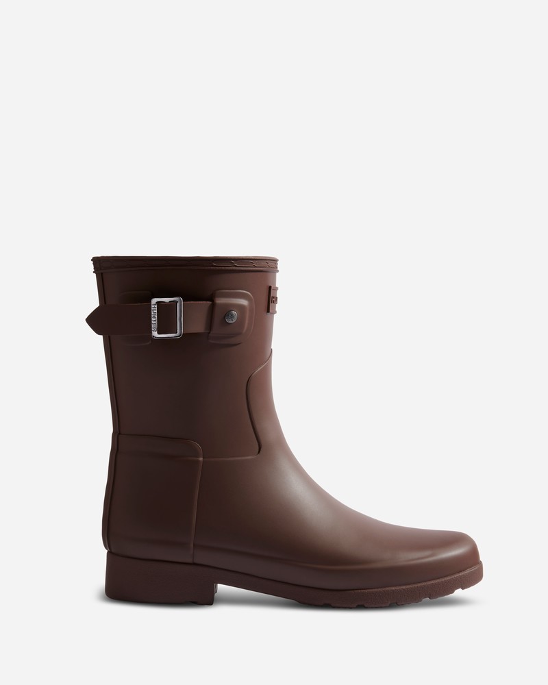 Botas Wellington Hunter Refined Slim Fit Short Feminino Marrom | 518776564
