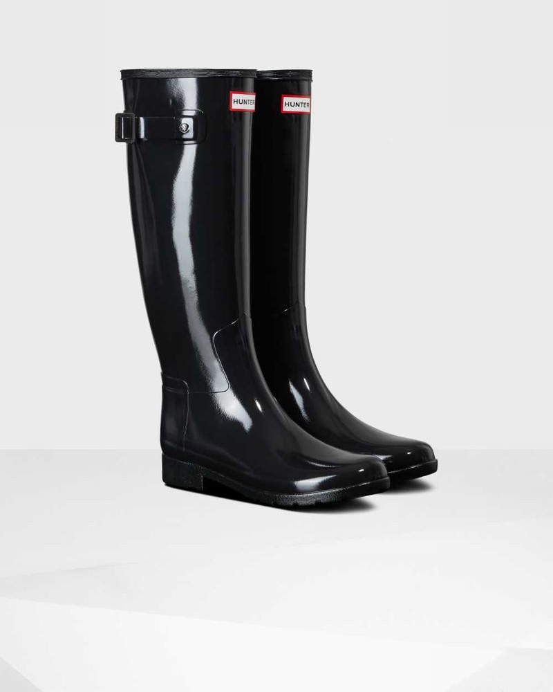 Botas Wellington Hunter Refined Slim Fit Tall Feminino Pretas | 739564805