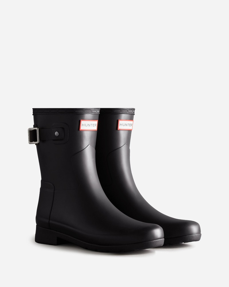 Botas Wellington Hunter Refined Slim Fit Short Feminino Pretas | 465154999