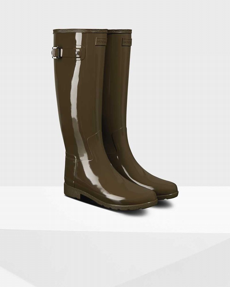 Botas Wellington Hunter Refined Slim Fit Tall Feminino Verde Oliva | 78833795
