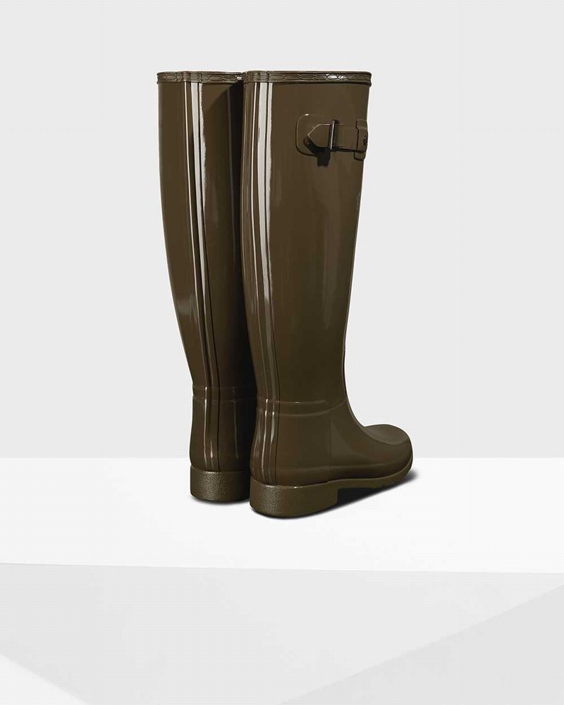 Botas Wellington Hunter Refined Slim Fit Tall Feminino Verde Oliva | 78833795