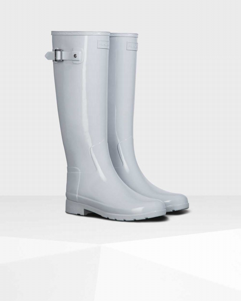 Botas Wellington Hunter Refined Slim Fit Tall Feminino Cinzentas | 506473616