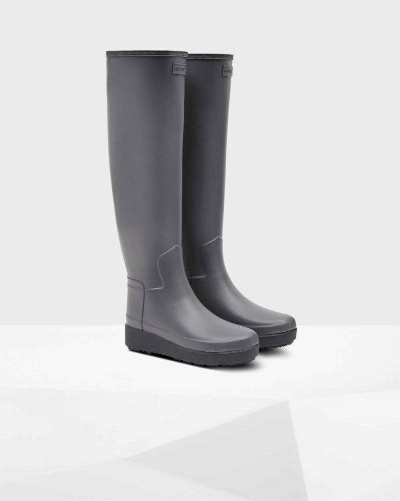 Botas Wellington Hunter Refined Slim Fit Creeper Knee-High Feminino Pretas | 675846520