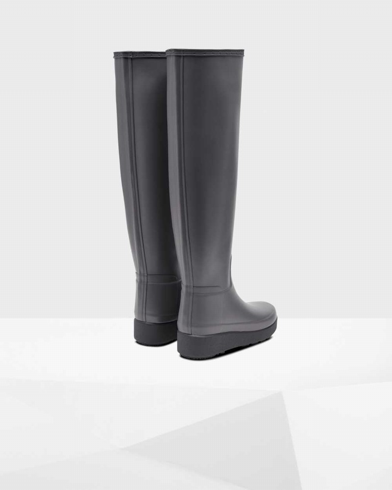 Botas Wellington Hunter Refined Slim Fit Creeper Knee-High Feminino Pretas | 675846520